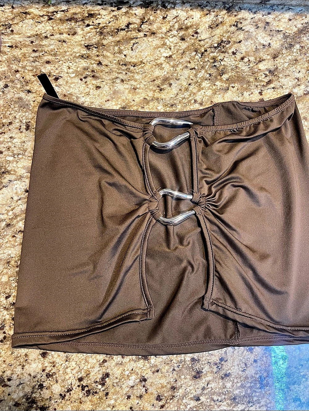 Pretty little thing swim cover-up Skirt in Brown Size Medium NWT